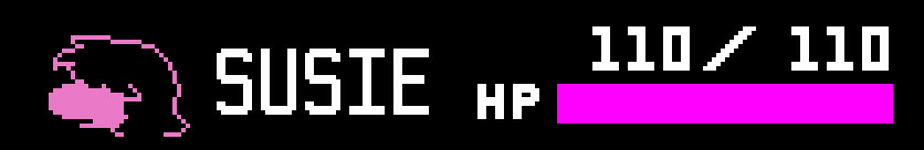 susie from deltarune's battle health bar and icon.