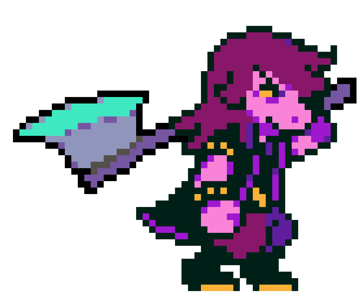 susie from deltarune's battle sprite.