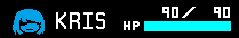kris from deltarune's battle health bar and icon.