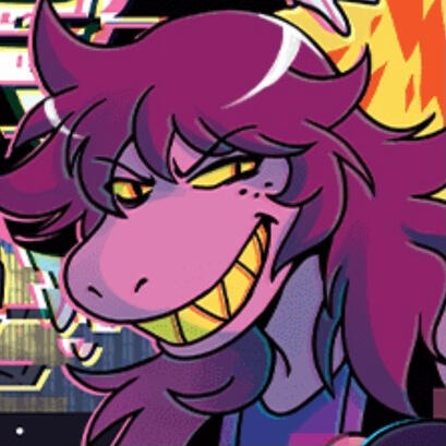 an icon of susie from deltarune, from the chapter 2 poster.